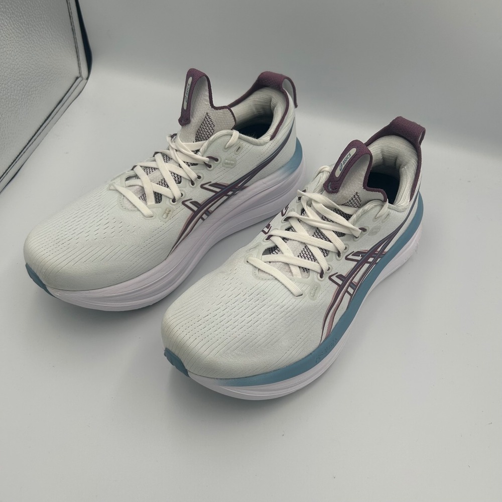Asics Gel-Nimbus 25 Running Shoes Womens 10 White Blue Plum 1012B899